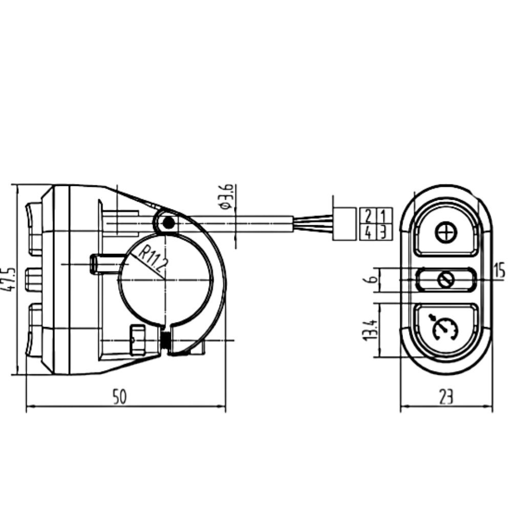 Standart 3 Butonlu Hız Sabitleme Kiti Anahtarı yan görünüm