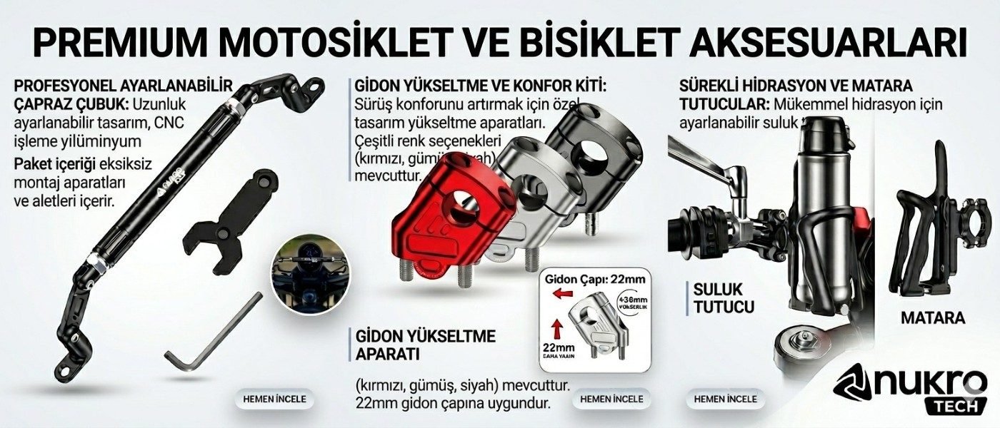 Motosiklet Çeşitli Aksesuarları Crossbar Çubuğu Gidon Yükseltme Aparatı Suluk Tutucu Nukrotech TMC